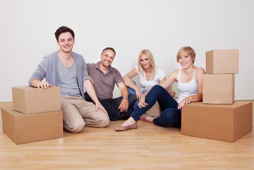 Furniture, boxes, and appliances prepared for household storage in Forestdale